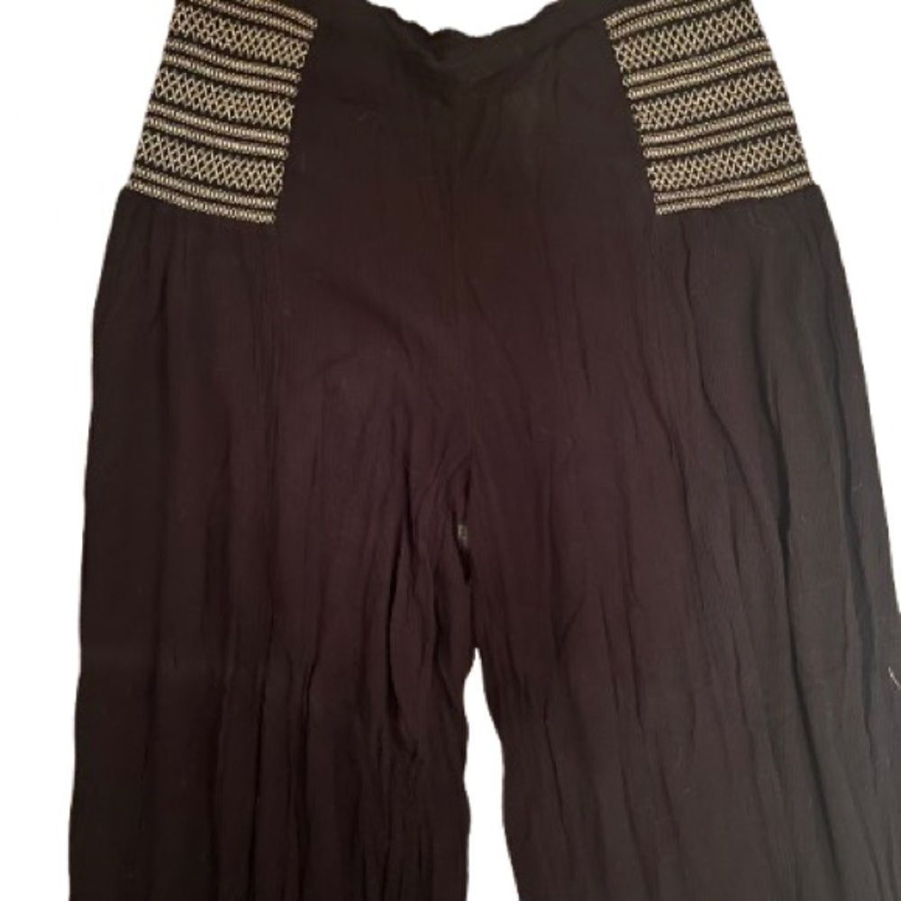 Free People Embroidered Waistband Pants